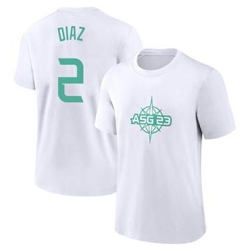 Youth Tampa Bay Rays Yandy Diaz ＃2 Game 2023 All-Star Name & Number T-Shirt - White