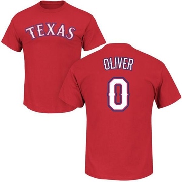 Youth Texas Rangers Al Oliver ＃0 Roster Name & Number T-Shirt - Red