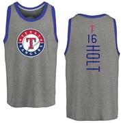 Youth Texas Rangers Brock Holt ＃16 Backer Tank Top Ash