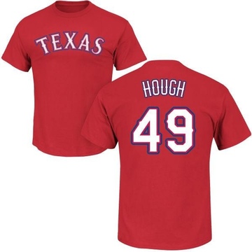 Youth Texas Rangers Charlie Hough ＃49 Roster Name & Number T-Shirt - Red