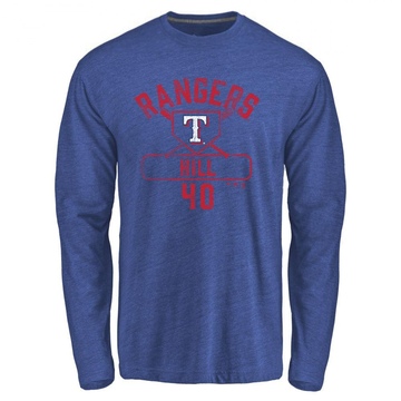 Youth Texas Rangers Derek Hill ＃40 Base Runner Long Sleeve T-Shirt - Royal