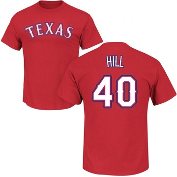 Youth Texas Rangers Derek Hill ＃40 Roster Name & Number T-Shirt - Red