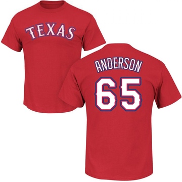 Youth Texas Rangers Grant Anderson ＃65 Roster Name & Number T-Shirt - Red