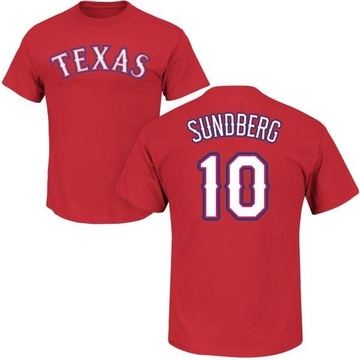 Youth Texas Rangers Jim Sundberg ＃10 Roster Name & Number T-Shirt - Red