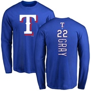 Youth Texas Rangers Jon Gray ＃22 Backer Long Sleeve T-Shirt - Royal