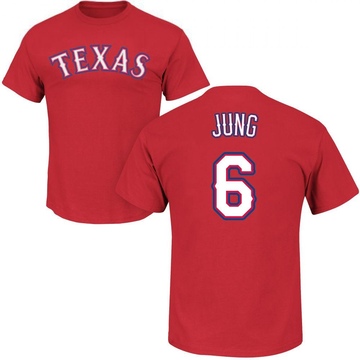 Youth Texas Rangers Josh Jung ＃6 Roster Name & Number T-Shirt - Red