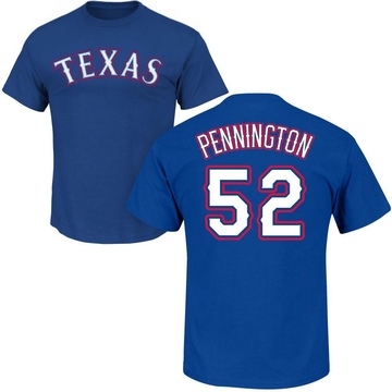 Youth Texas Rangers Walter Pennington ＃52 Roster Name & Number T-Shirt - Royal