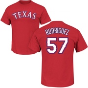 Youth Texas Rangers Yerry Rodriguez ＃57 Roster Name & Number T-Shirt - Red