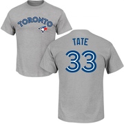 Youth Toronto Blue Jays Dillon Tate ＃33 Roster Name & Number T-Shirt - Gray