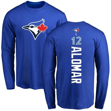 Youth Toronto Blue Jays Roberto Alomar ＃12 Backer Long Sleeve T-Shirt - Royal