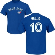 Youth Toronto Blue Jays Vernon Wells ＃10 Roster Name & Number T-Shirt - Royal