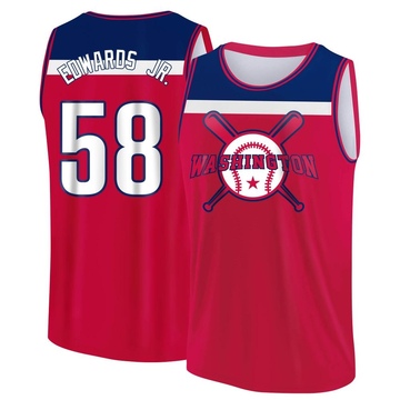 Youth Washington Nationals Carl Edwards Jr. ＃58 Legend Baseball Tank Top - Red/Navy