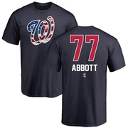 Youth Washington Nationals Cory Abbott ＃77 Name and Number Banner Wave T-Shirt - Navy