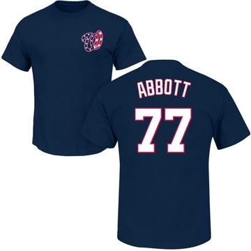 Youth Washington Nationals Cory Abbott ＃77 Roster Name & Number T-Shirt - Navy