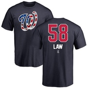 Youth Washington Nationals Derek Law ＃58 Name and Number Banner Wave T-Shirt - Navy