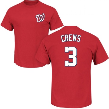 Youth Washington Nationals Dylan Crews ＃3 Roster Name & Number T-Shirt - Red