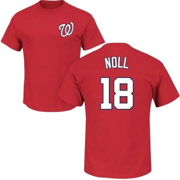 Youth Washington Nationals Jake Noll ＃18 Roster Name & Number T-Shirt - Red