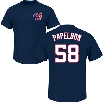 Youth Washington Nationals Jonathan Papelbon ＃58 Roster Name & Number T-Shirt - Navy